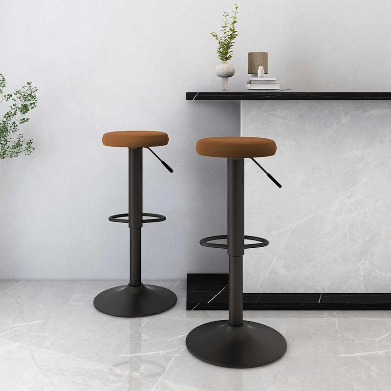 Casa si Gradina - Mobilier - Scaune si fotolii - Scaune - Scaune de bar, 2 buc., maro, catifea - Infinity.ro