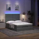 Casa si Gradina - Mobilier - Paturi si accesorii - Paturi - Cadru pat otoman cu saltea tesatura gri inchis 140x190cm - Infinity.ro