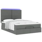 Casa si Gradina - Mobilier - Paturi si accesorii - Paturi - Cadru pat otoman cu saltea tesatura gri inchis 140x190cm - Infinity.ro