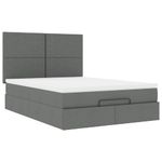 Casa si Gradina - Mobilier - Paturi si accesorii - Paturi - Cadru pat otoman cu saltea tesatura gri inchis 140x190cm - Infinity.ro