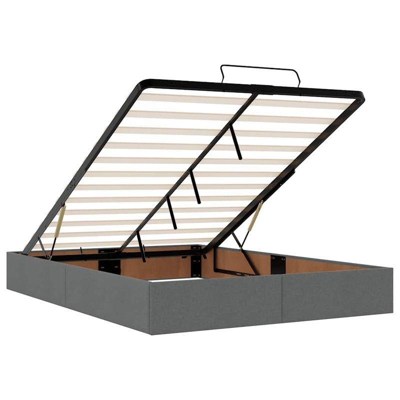 Casa si Gradina - Mobilier - Paturi si accesorii - Paturi - Cadru pat otoman cu saltea tesatura gri inchis 140x190cm - Infinity.ro