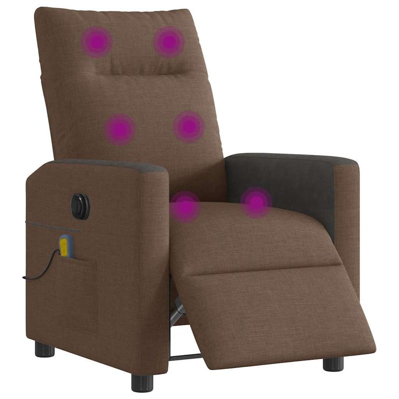 Ingrijire personala si Cosmetice - Sanatate si wellness - Articole wellness - Fotolii de masaj - Fotoliu electric de masaj rabatabil, maro, textil - Infinity.ro