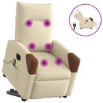 Ingrijire personala si Cosmetice - Sanatate si wellness - Articole wellness - Fotolii de masaj - Fotoliu electric de masaj rabatabil cu ridicare, crem, textil - Infinity.ro