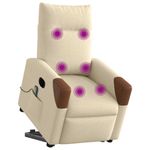 Ingrijire personala si Cosmetice - Sanatate si wellness - Articole wellness - Fotolii de masaj - Fotoliu electric de masaj rabatabil cu ridicare, crem, textil - Infinity.ro