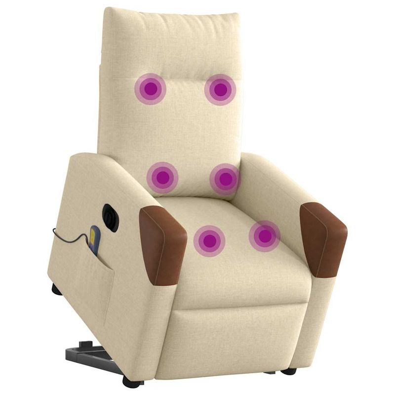 Ingrijire personala si Cosmetice - Sanatate si wellness - Articole wellness - Fotolii de masaj - Fotoliu electric de masaj rabatabil cu ridicare, crem, textil - Infinity.ro