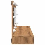 Casa si Gradina - Mobilier - Mobilier baie - Comode baie - Dulap cu oglinda si LED, Artisan Stejar, 90x31,5x62 cm - Infinity.ro