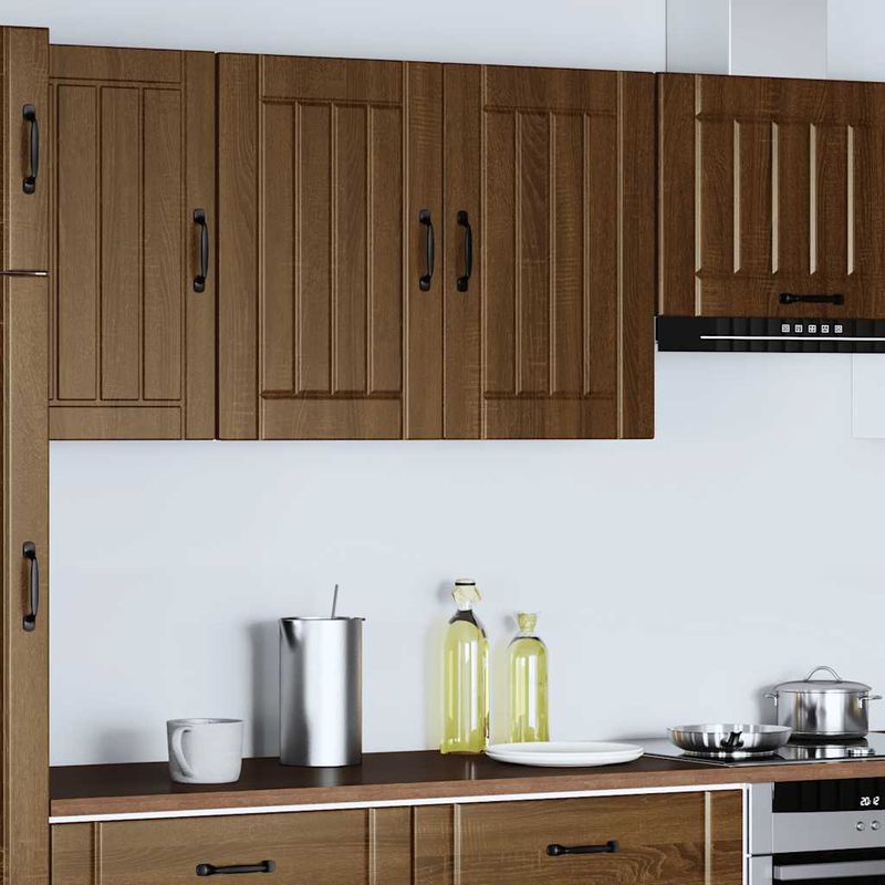 Casa si Gradina - Mobilier - Comode si corpuri - Corpuri bucatarie - Dulap de bucatarie "Lucca" din lemn de stejar maro, mărime 80x31x60 cm, model 1x dulap de perete (2 uși) - Infinity.ro