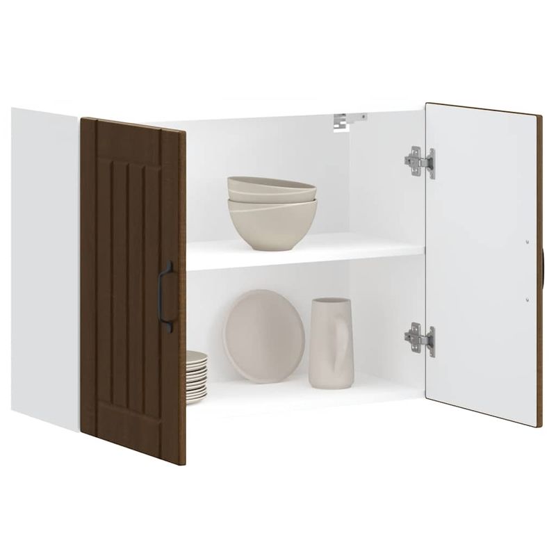 Casa si Gradina - Mobilier - Comode si corpuri - Corpuri bucatarie - Dulap de bucatarie "Lucca" din lemn de stejar maro, mărime 80x31x60 cm, model 1x dulap de perete (2 uși) - Infinity.ro