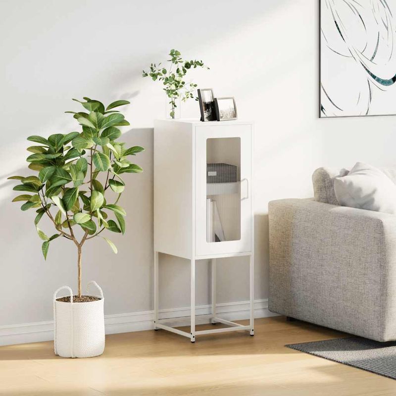 Casa si Gradina - Mobilier - Comode si corpuri - Comode - Dulap, alb, 36x39x107 cm, otel laminat la rece - Infinity.ro
