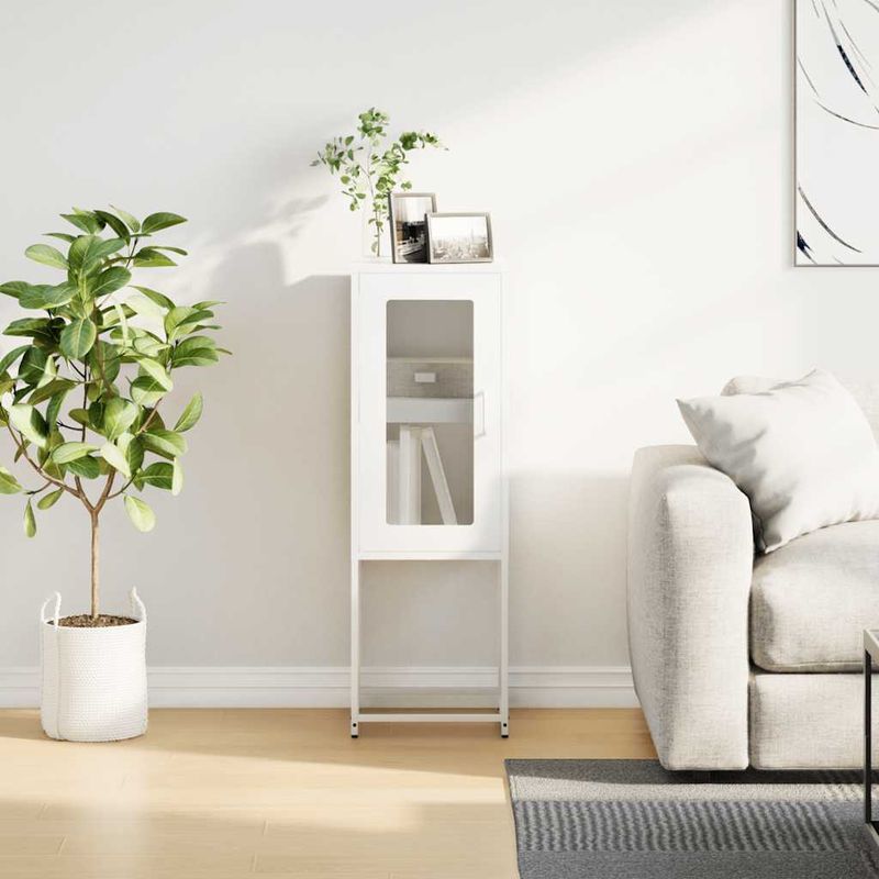 Casa si Gradina - Mobilier - Comode si corpuri - Comode - Dulap, alb, 36x39x107 cm, otel laminat la rece - Infinity.ro