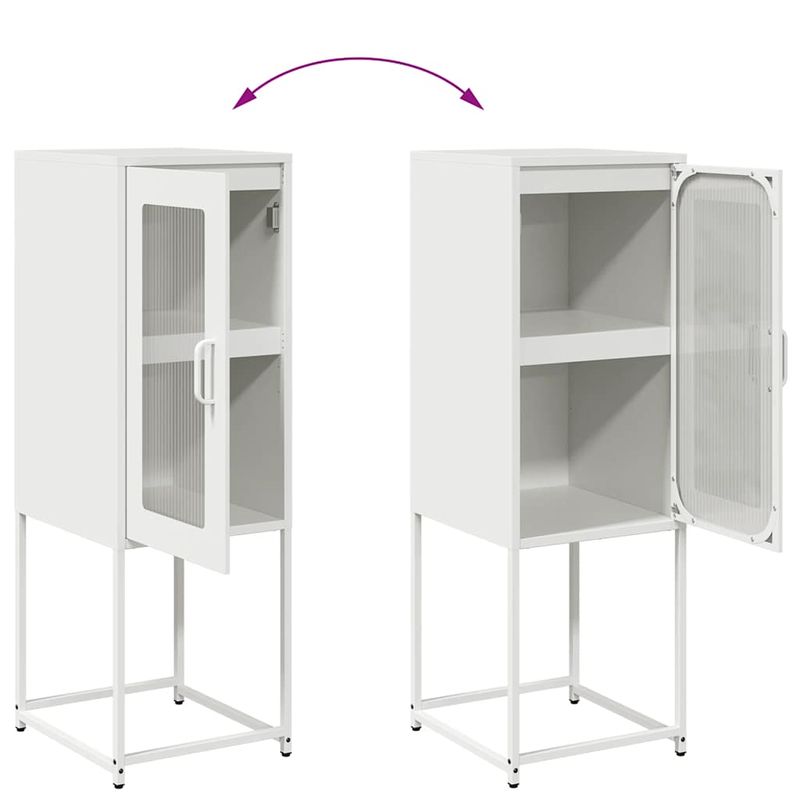 Casa si Gradina - Mobilier - Comode si corpuri - Comode - Dulap, alb, 36x39x107 cm, otel laminat la rece - Infinity.ro