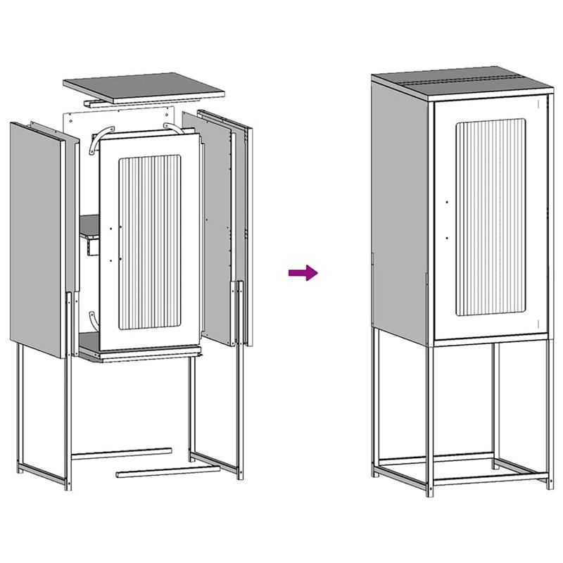 Casa si Gradina - Mobilier - Comode si corpuri - Comode - Dulap, alb, 36x39x107 cm, otel laminat la rece - Infinity.ro