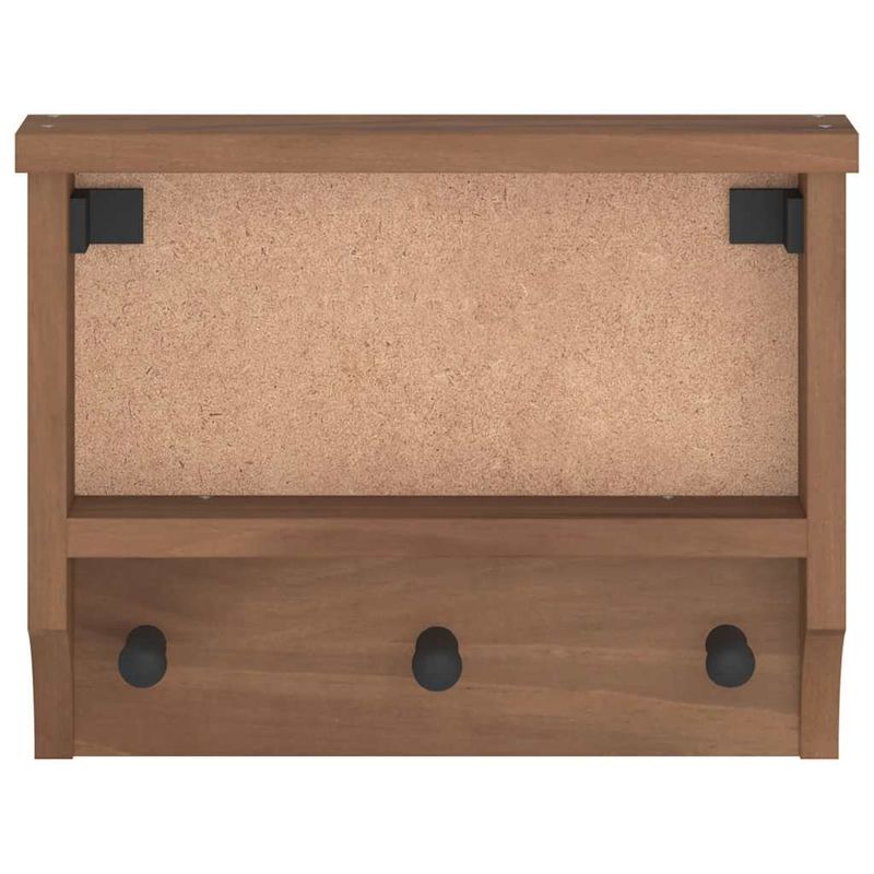 Casa si Gradina - Mobilier - Organizare si depozitare - Cuiere - Suport pentru haine "SANDNES" 45x12x35 cm, lemn masiv de pin, finisaj de alun - Infinity.ro