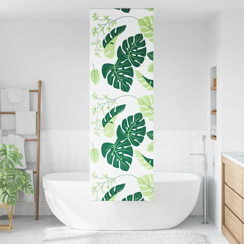 Casa si Gradina - Textile si covoare - Rulouri si jaluzele - Jaluzela de dus 60x240 cm latime material 56 cm, frunze verzi - Infinity.ro