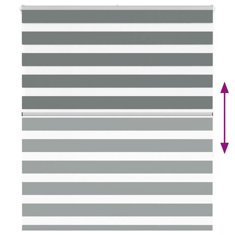 Casa si Gradina - Textile si covoare - Rulouri si jaluzele - Jaluzea tip zebra gri inchis latime tesatura 130,9 cm poliester, mărime 135x150 cm - Infinity.ro