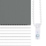 Casa si Gradina - Textile si covoare - Rulouri si jaluzele - Jaluzea tip zebra gri inchis latime tesatura 130,9 cm poliester, mărime 135x150 cm - Infinity.ro