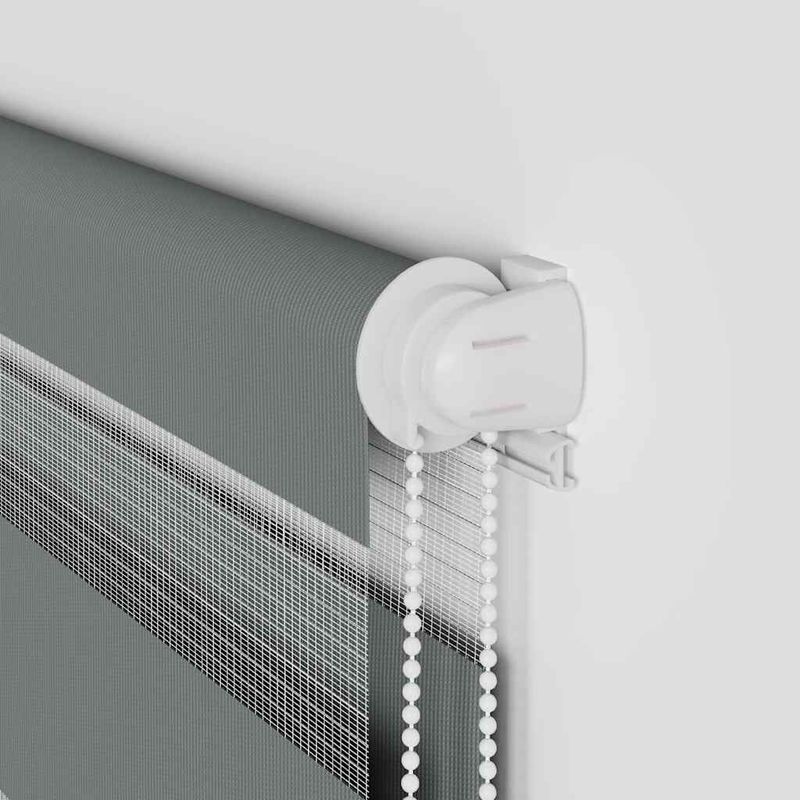 Casa si Gradina - Textile si covoare - Rulouri si jaluzele - Jaluzea tip zebra gri inchis latime tesatura 130,9 cm poliester, mărime 135x150 cm - Infinity.ro