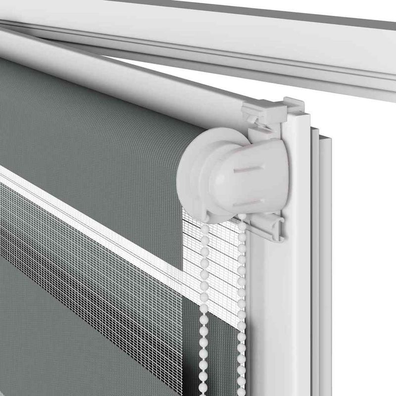 Casa si Gradina - Textile si covoare - Rulouri si jaluzele - Jaluzea tip zebra gri inchis latime tesatura 130,9 cm poliester, mărime 135x150 cm - Infinity.ro