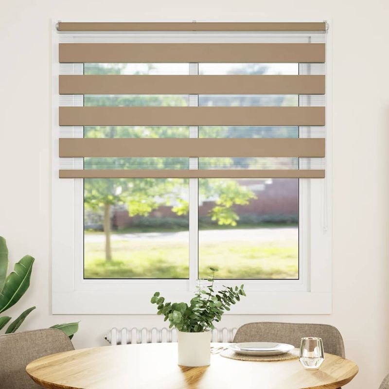 Casa si Gradina - Textile si covoare - Rulouri si jaluzele - Jaluzea tip zebra 130x100 cm latime tesatura 125,9 cm poliester, sand brown - Infinity.ro