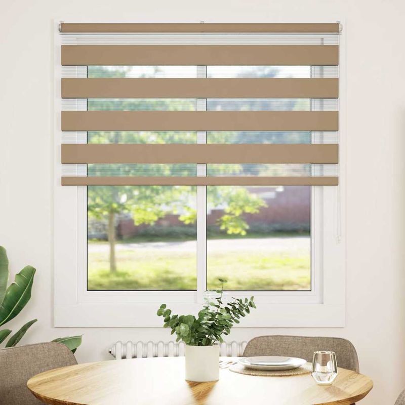 Casa si Gradina - Textile si covoare - Rulouri si jaluzele - Jaluzea tip zebra 125x150 cm latime tesatura 120,9 cm poliester, sand brown - Infinity.ro
