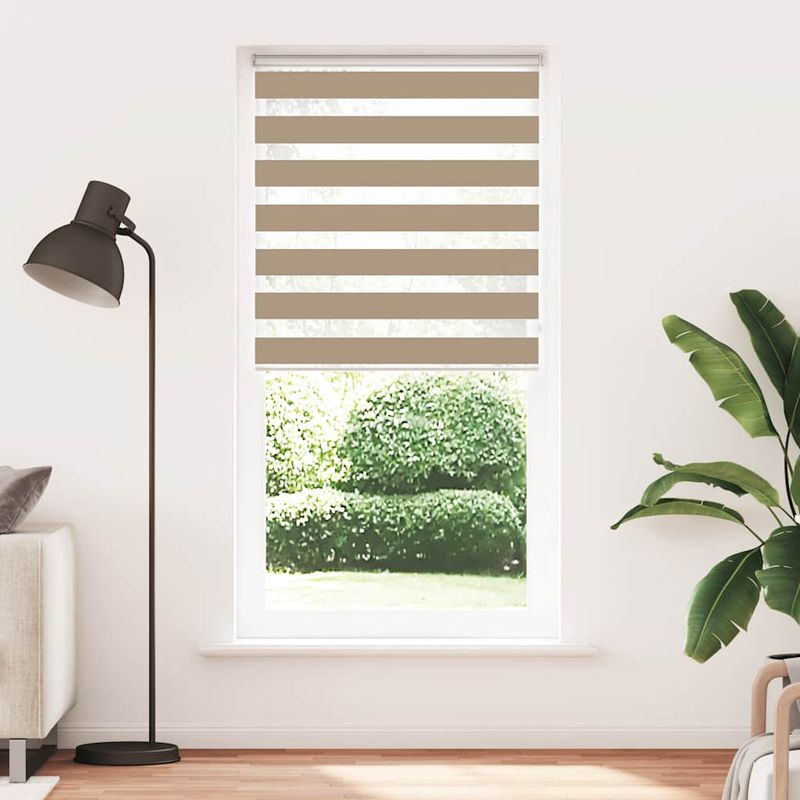 Casa si Gradina - Textile si covoare - Rulouri si jaluzele - Jaluzea tip zebra 100x200 cm latime tesatura 95,9 cm poliester, sand brown - Infinity.ro