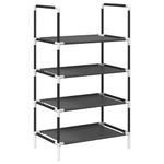 Casa si Gradina - Mobilier - Organizare si depozitare - Organizator incaltaminte - Suport pantofi 4 niveluri negru 44x28x77 cm tesatura netesa - Infinity.ro