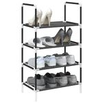Casa si Gradina - Mobilier - Organizare si depozitare - Organizator incaltaminte - Suport pantofi 4 niveluri negru 44x28x77 cm tesatura netesa - Infinity.ro