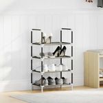 Casa si Gradina - Mobilier - Organizare si depozitare - Organizator incaltaminte - Suport pantofi 4 niveluri negru 44x28x77 cm tesatura netesa - Infinity.ro