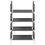 Casa si Gradina - Mobilier - Organizare si depozitare - Organizator incaltaminte - Suport pantofi 4 niveluri negru 44x28x77 cm tesatura netesa - Infinity.ro