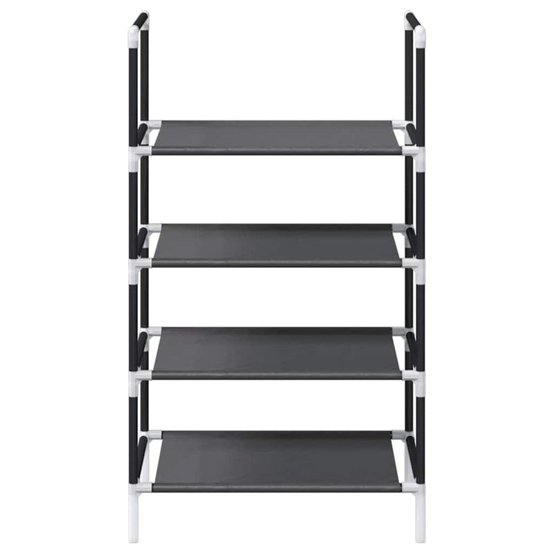 Casa si Gradina - Mobilier - Organizare si depozitare - Organizator incaltaminte - Suport pantofi 4 niveluri negru 44x28x77 cm tesatura netesa - Infinity.ro