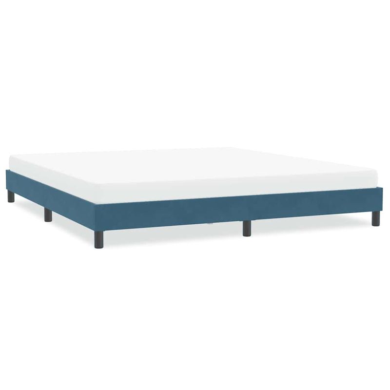 Casa si Gradina - Mobilier - Paturi si accesorii - Paturi - Cadru de pat fara saltea Albastru inchis 200x220 cm catifea - Infinity.ro