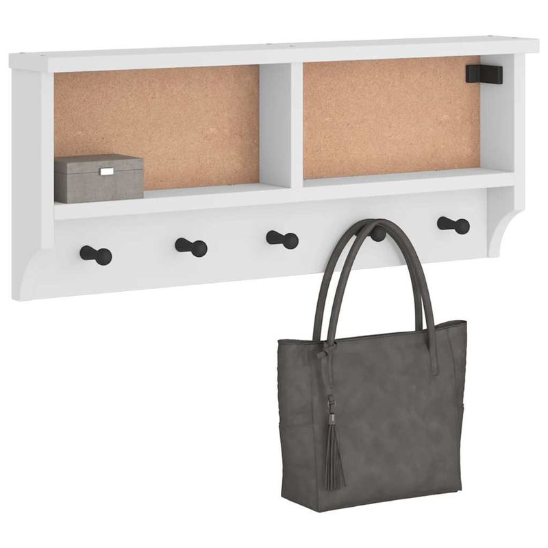 Casa si Gradina - Mobilier - Organizare si depozitare - Cuiere - Suport pentru haine "SANDNES" alb 87x12x35 cm lemn masiv de pin - Infinity.ro