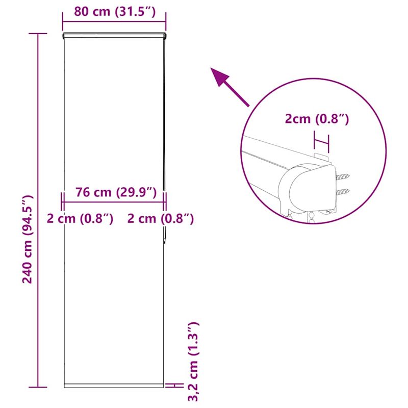 Casa si Gradina - Textile si covoare - Rulouri si jaluzele - Jaluza cu role de dus cu caseta 80x240 cm latime material 76 cm, cu bule - Infinity.ro