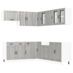 Casa si Gradina - Mobilier - Comode si corpuri - Corpuri bucatarie - Set de dulapuri de bucatarie 11 piese „Lucca” lemn Sonoma gri - Infinity.ro