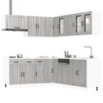Casa si Gradina - Mobilier - Comode si corpuri - Corpuri bucatarie - Set de dulapuri de bucatarie 11 piese „Lucca” lemn Sonoma gri - Infinity.ro