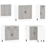 Casa si Gradina - Mobilier - Comode si corpuri - Corpuri bucatarie - Set de dulapuri de bucatarie 11 piese „Lucca” lemn Sonoma gri - Infinity.ro