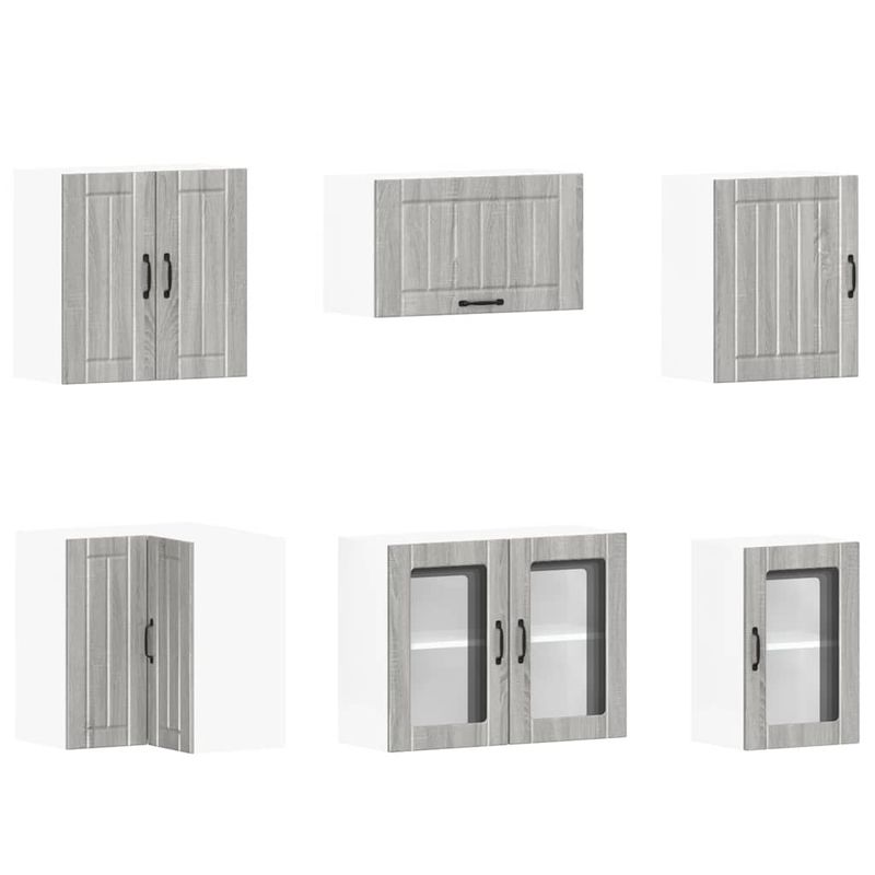 Casa si Gradina - Mobilier - Comode si corpuri - Corpuri bucatarie - Set de dulapuri de bucatarie 11 piese „Lucca” lemn Sonoma gri - Infinity.ro