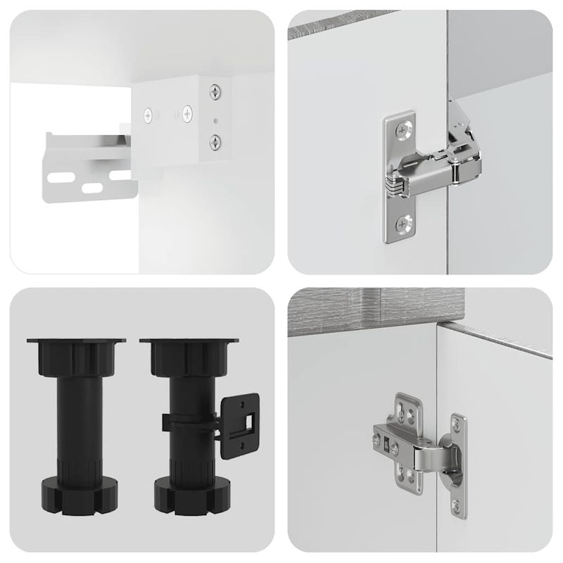 Casa si Gradina - Mobilier - Comode si corpuri - Corpuri bucatarie - Set de dulapuri de bucatarie 11 piese „Lucca” lemn Sonoma gri - Infinity.ro