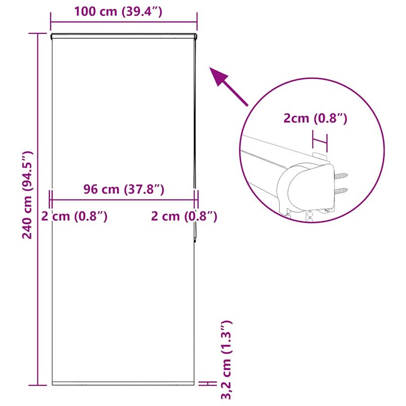 Casa si Gradina - Textile si covoare - Rulouri si jaluzele - Jaluza cu role de dus cu caseta 100x240 cm latime material 96cm, cu bule - Infinity.ro