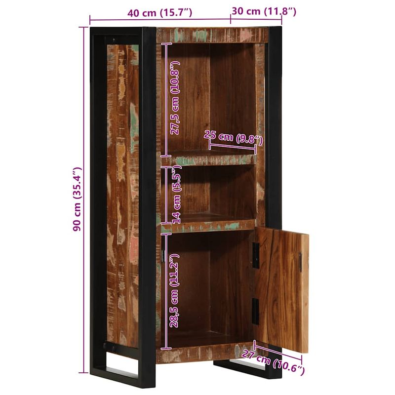 Casa si Gradina - Mobilier - Seturi de mobilier - Seturi baie - Dulap de baie, 40x30x90 cm, lemn masiv reciclat - Infinity.ro