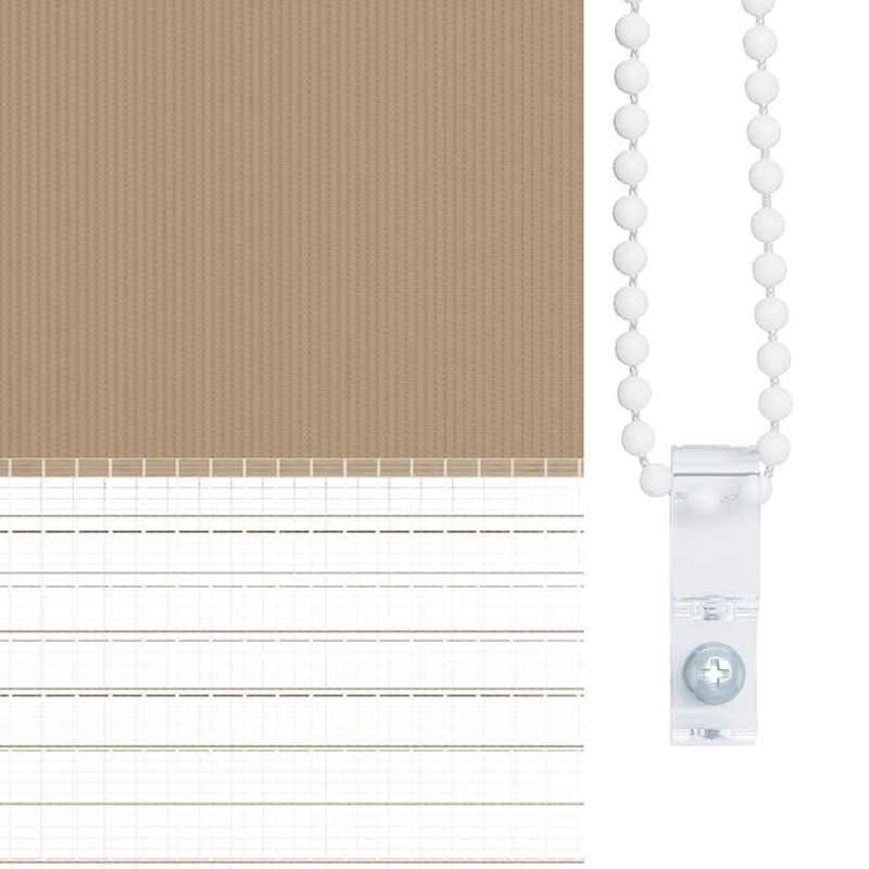 Casa si Gradina - Textile si covoare - Rulouri si jaluzele - Jaluzea tip zebra 95x150 cm latime tesatura 90,9 cm poliester, sand brown - Infinity.ro
