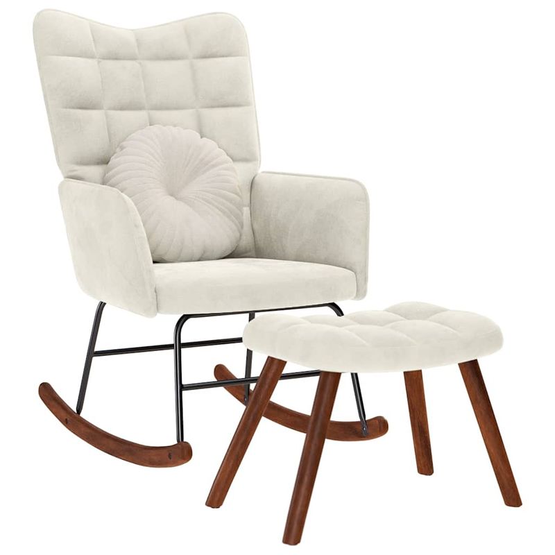 Casa si Gradina - Gradina si terasa - Balansoare si hamace - Balansoare - Scaun balansoar cu scaun din catifea crem - Infinity.ro