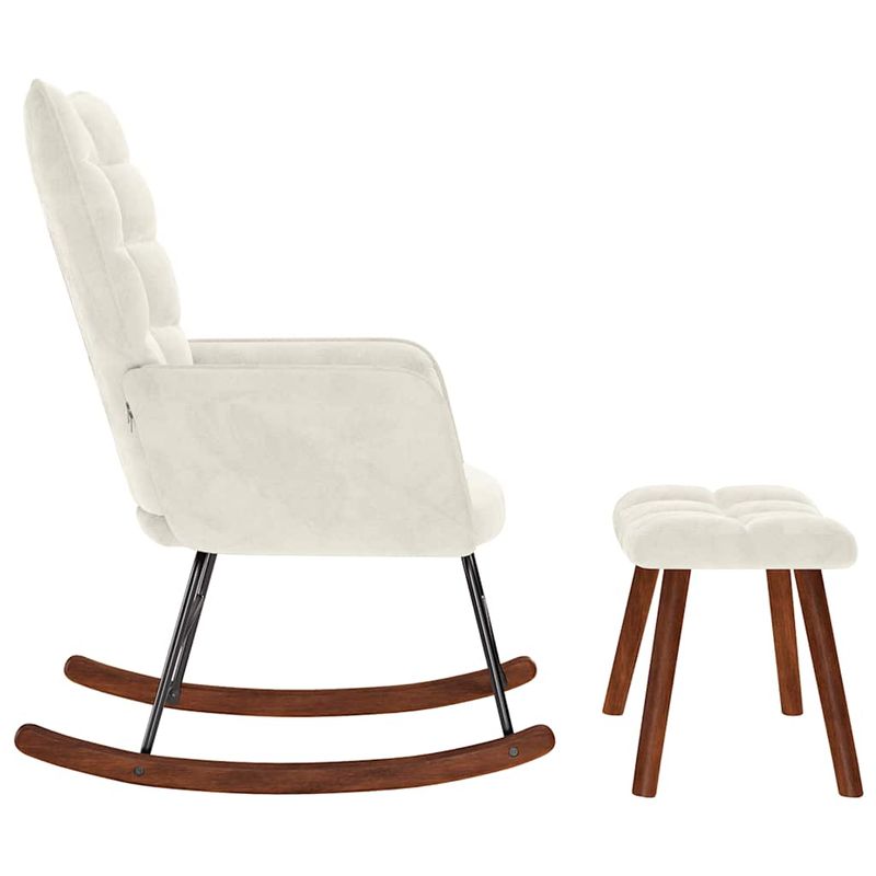 Casa si Gradina - Gradina si terasa - Balansoare si hamace - Balansoare - Scaun balansoar cu scaun din catifea crem - Infinity.ro