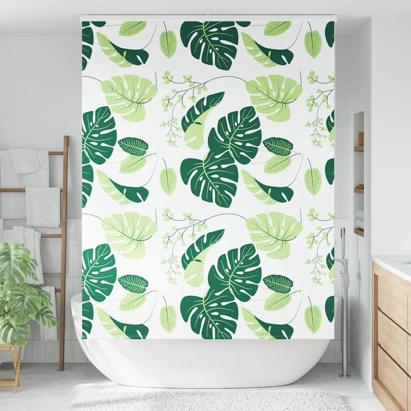 Casa si Gradina - Textile si covoare - Rulouri si jaluzele - Jaluza cu role de dus cu caseta 150x240cm latime material 146cm, frunze verzi - Infinity.ro