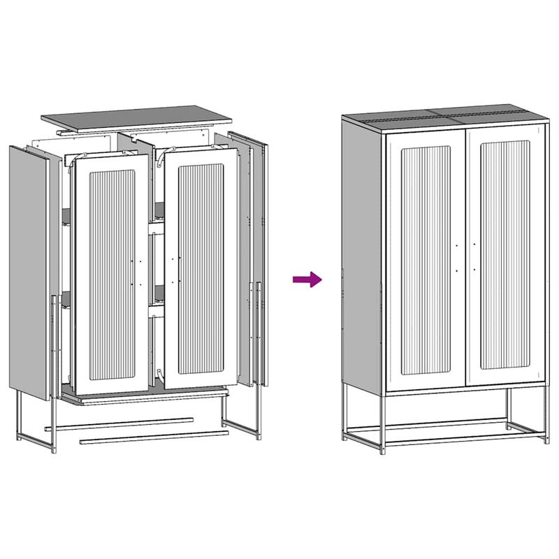 Casa si Gradina - Mobilier - Comode si corpuri - Corpuri bucatarie - Dulap inalt, antracit, 68x39x123 cm, otel - Infinity.ro