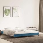 Casa si Gradina - Mobilier - Paturi si accesorii - Paturi - Cadru de pat fara saltea Albastru inchis 180x220 cm catifea - Infinity.ro