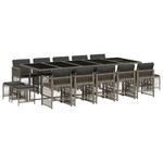Casa si Gradina - Gradina si terasa - Mobilier exterior - Seturi mobila gradina - Set mobilier de gradina cu perne, 15 piese, gri, poliratan - Infinity.ro