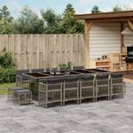 Casa si Gradina - Gradina si terasa - Mobilier exterior - Seturi mobila gradina - Set mobilier de gradina cu perne, 15 piese, gri, poliratan - Infinity.ro
