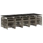 Casa si Gradina - Gradina si terasa - Mobilier exterior - Seturi mobila gradina - Set mobilier de gradina cu perne, 15 piese, gri, poliratan - Infinity.ro