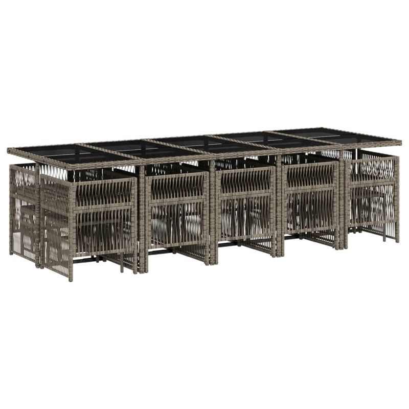 Casa si Gradina - Gradina si terasa - Mobilier exterior - Seturi mobila gradina - Set mobilier de gradina cu perne, 15 piese, gri, poliratan - Infinity.ro